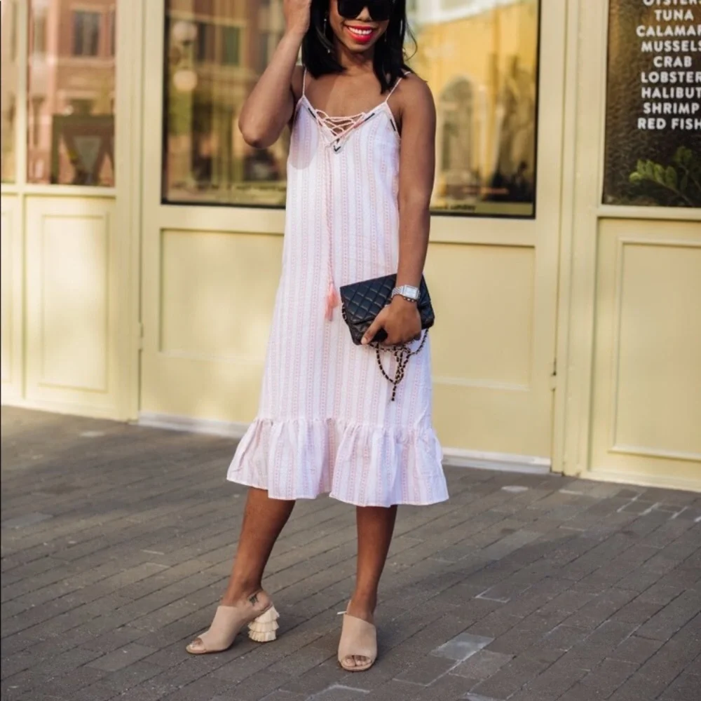 SUGARLIPS | "Libby" Midi Sun Dress Laceup - Picture 1 of 16